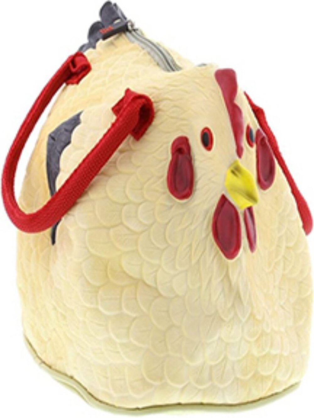 CH!Q Chicken Novelty Handbag Rubber Tote Purse Farmhouse Funny Zipper Bag